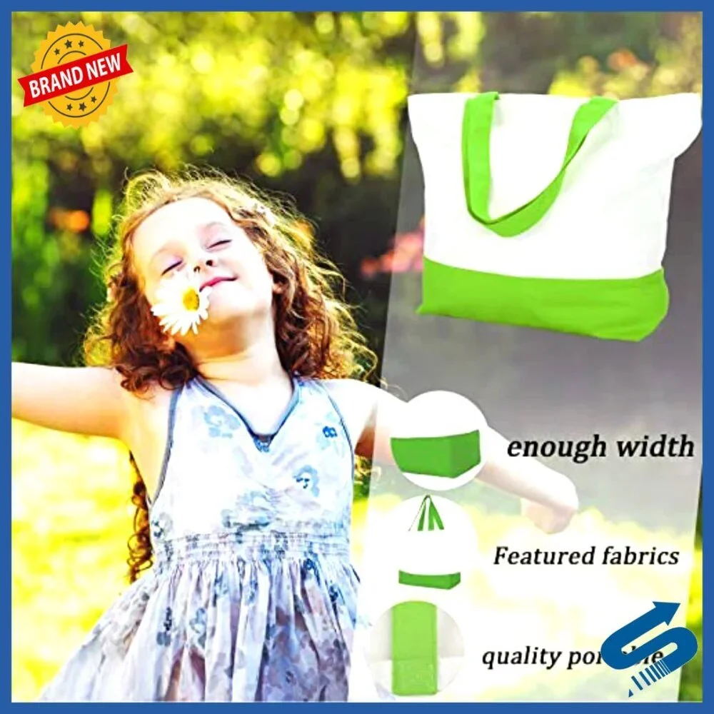 Canvas Tote Bags Bulk Pack Reusable Grocery Shopping Eco-Friendly Luggage